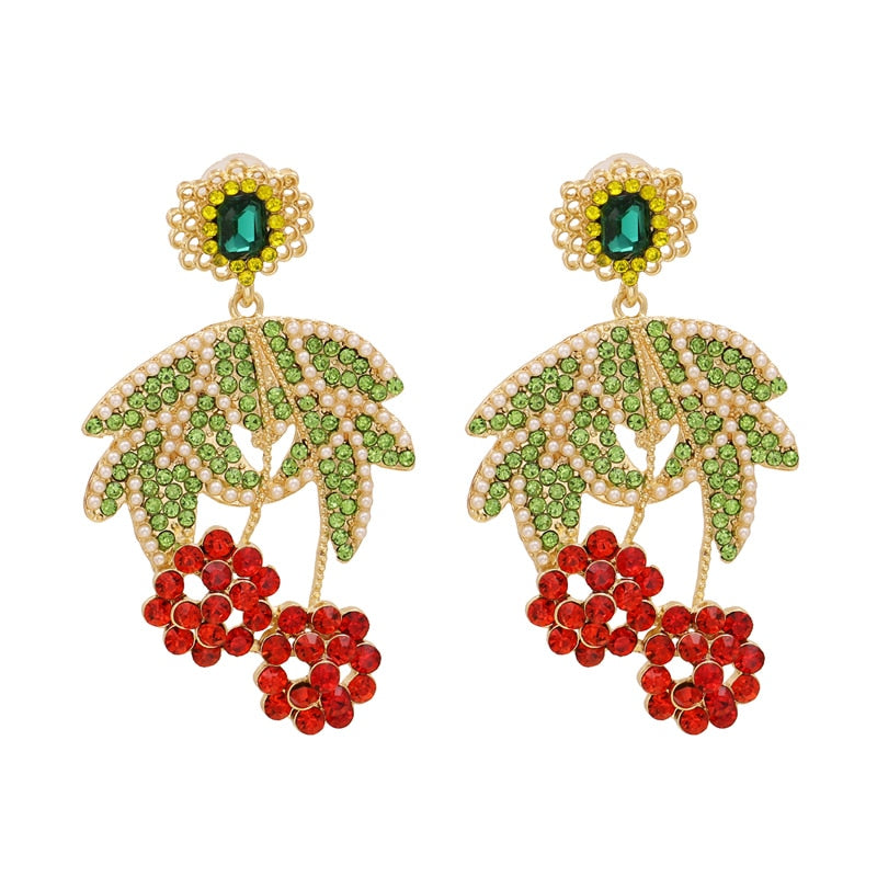 Crystal Earrings Women Large Big Statement Baroque Earrings