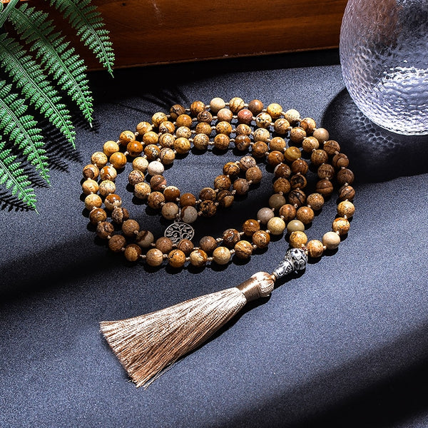 108 Japa Mala Beaded Knotted Necklace