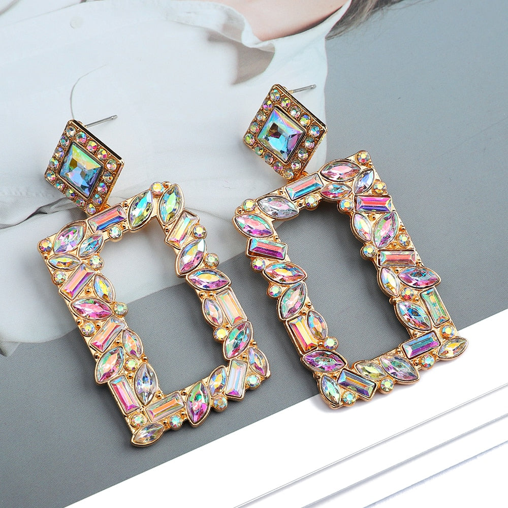 Fashion Boho Multicolor Square Drop Dangle Earrings For Women