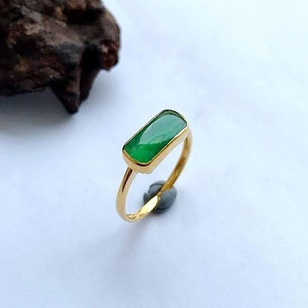 New original designer craft natural chalcedony opening adjustable ring