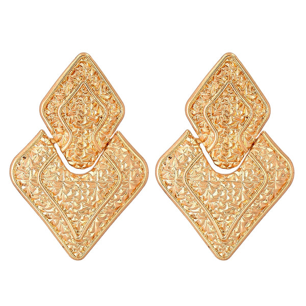 New Exaggerated Hollow Out Gold Metal Drop Earrings