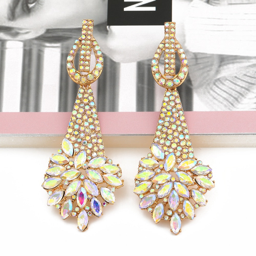 New Arrival Vintage Hollow Crystal Drop Earrings