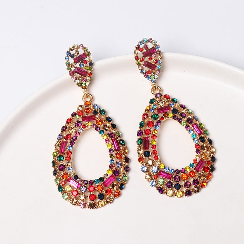 New Flamingo Rhinestone Drop Dangle Earrings