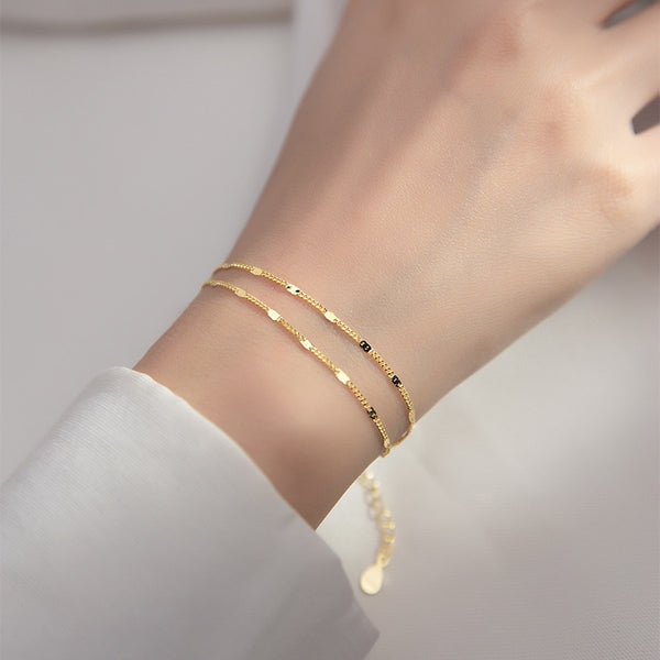 stainless steel Double-Layer Chain Bracelet For Women