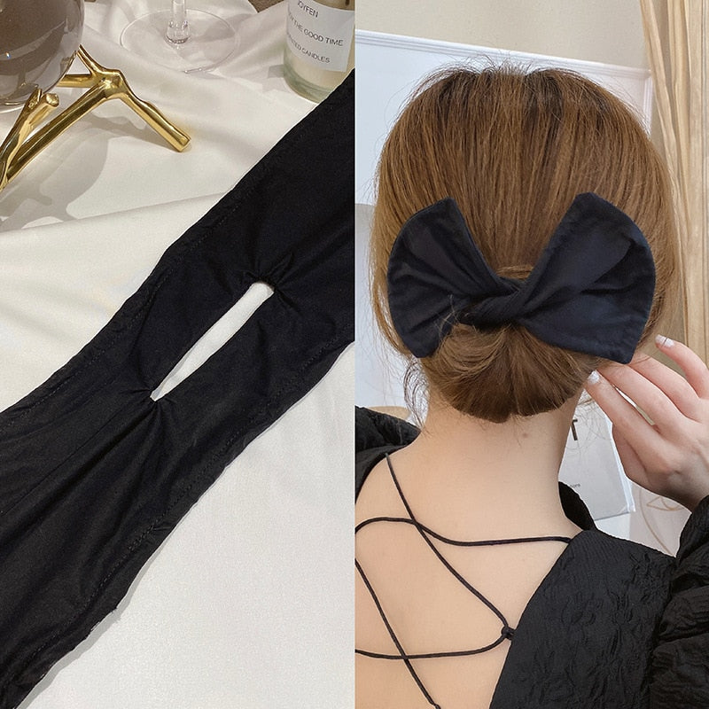 Fashion female magic twisting lazy long hair curly hair artifact printing bow headband