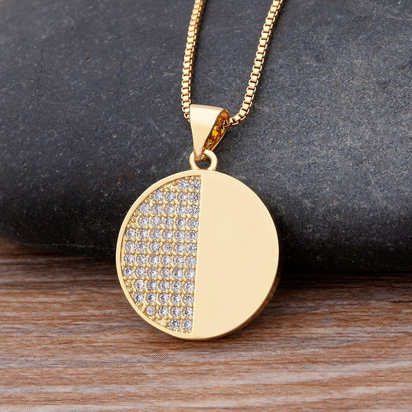 New Fashion  Round/Palm/Heart/Moon/Square Pendant Lucky Hamsa Necklace For Women