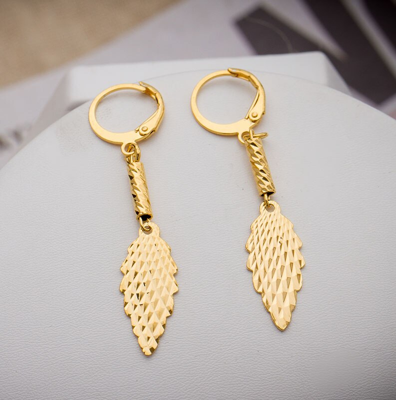 Arabic wedding Gold Color jewelry Dubai Earrings for women