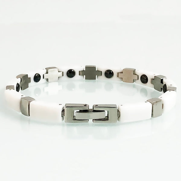 White/Black Ceramic Bracelet For Women Germanium Negative Ion Health Care Magnetic Bracelets