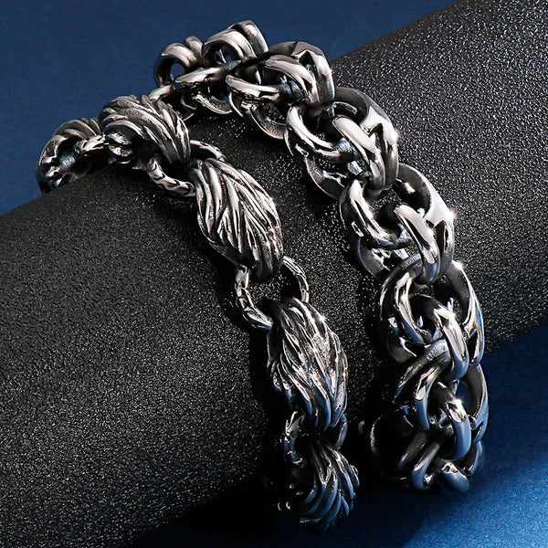 20/23CM Friendship Bracelet Me Vintage Leaf Style Chain Bracelets For Man