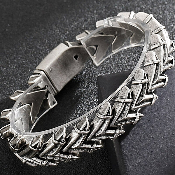 Vintage Old Silver Color Stainless Steel Man Bracelet