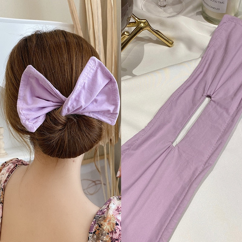 Fashion female magic twisting lazy long hair curly hair artifact printing bow headband