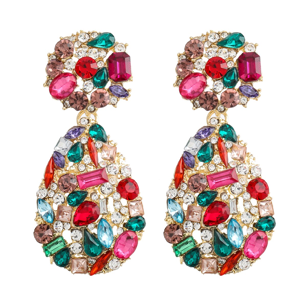 Fashionable Simple Women&#39;s Geometric Rhinestone Dangle Earrings