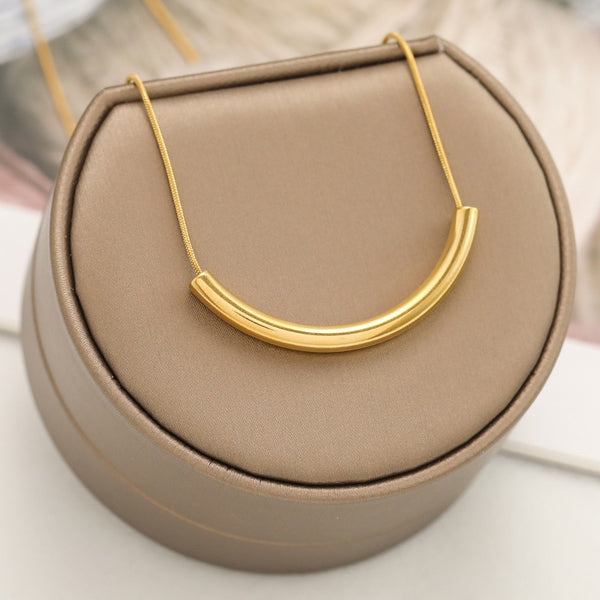 Fashion Upscale Jewelry Minimalism Circular Arc Charms Snake Chain Choker Necklaces