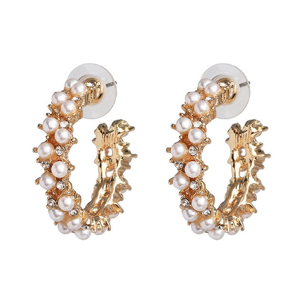 Fashion Boho Crystal Earrings For Women New Rhinestone Statement Pearl Drop Earrings