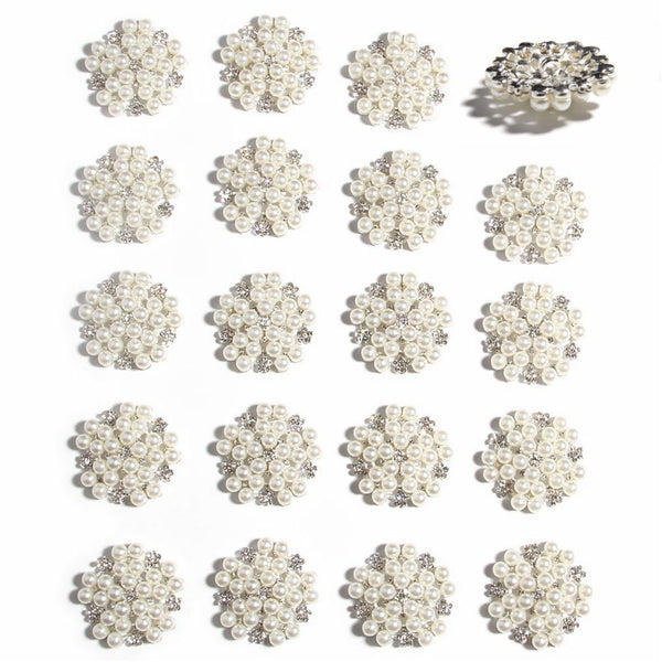 5PCS  3cm Round Big Crystal Alloy Rhinestone Buttons