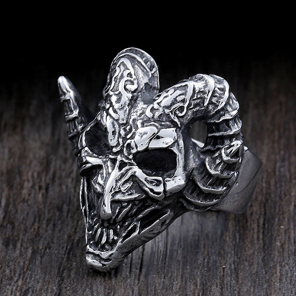 Gothic Demon Lucifer Retro Satan Ring For Men