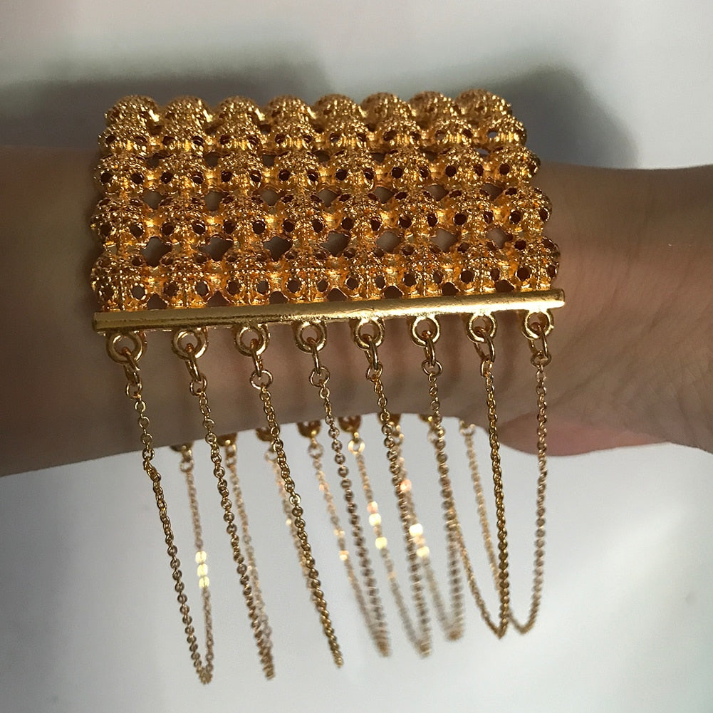 24k Dubai Gold Color Bangles Bracelet For Women