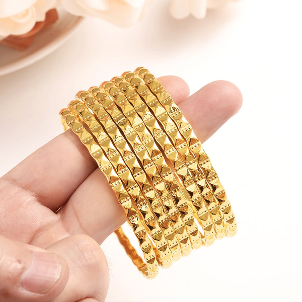 24k 4pcs lady Luxury Gold Color Jewelry Bangles For Women