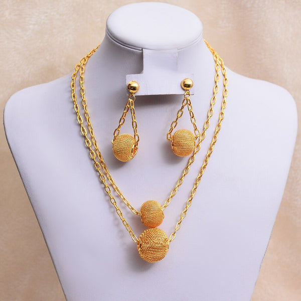 Gold Color Bead jewelry set Nigeria women jewelry Gold Color