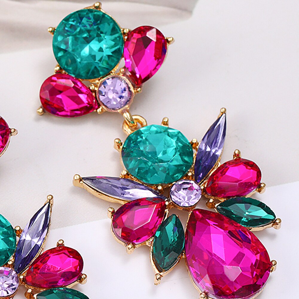 Fashion Luxury  Transparent Rhinestone Pendants Earring