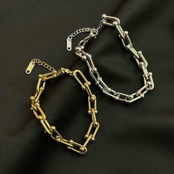 Top Quality Stainless Steel U-Shaped Handmade Chain Bracelet For Women