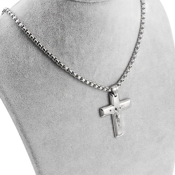 Vintage Stainless Steel Cross Pendant Necklaces for Women Men