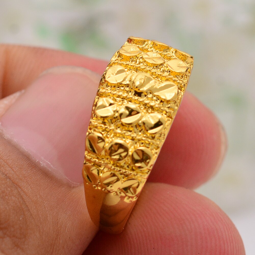 Resizable Gold Ring for Women Girls Dubai Gold Color African Rings