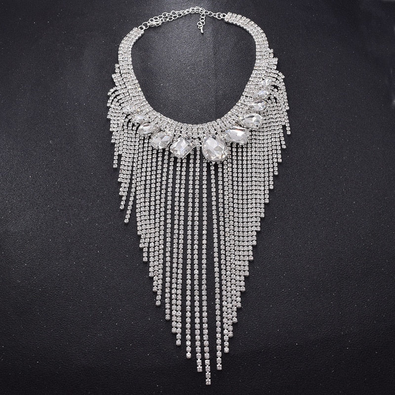 Long Tassel Luxury Women necklace jewelry for bride Women