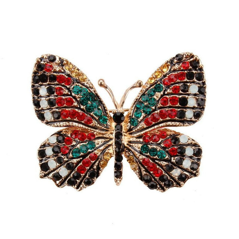 Zinc Alloy Butterfly Brooch Woman Clothing Rhinestone Brooch For Women