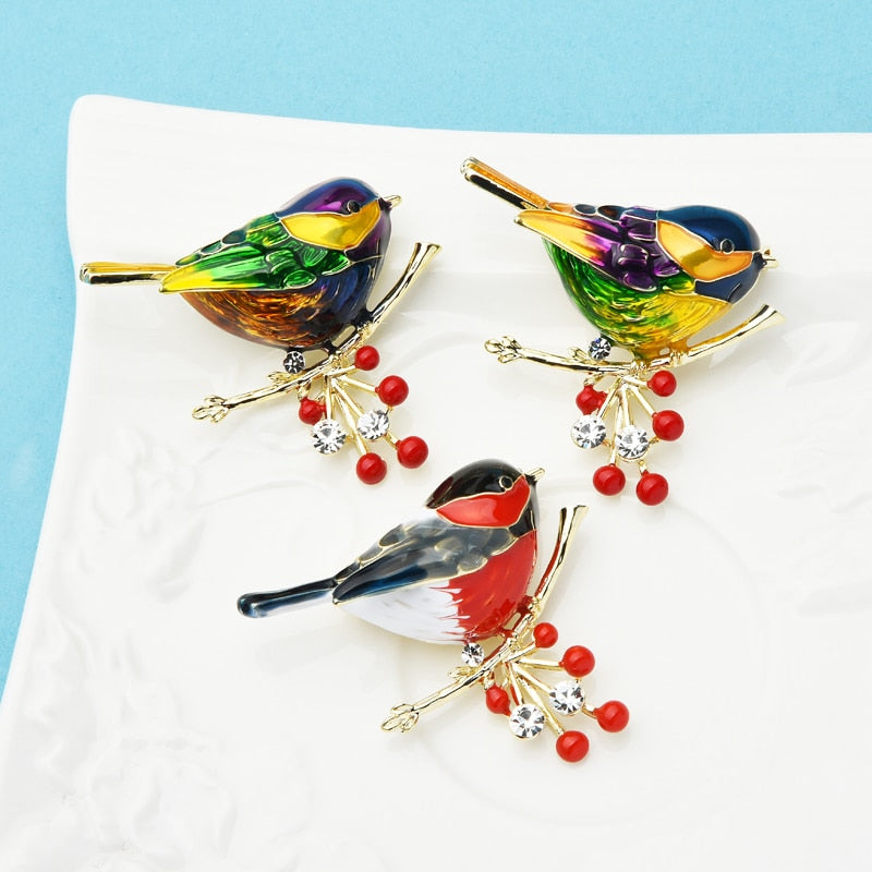 Multicolor Bird Brooch Pins Quality Enamel Ainmal Brooches