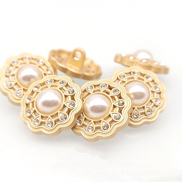 New 10Pcs 25mm Metal Button For Clothing  Sexy Gold Bright Artificial Accessories