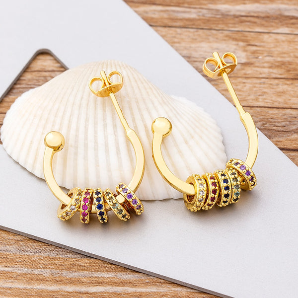 New Arrival Original Design Fashion Rainbow Stud Earrings Women