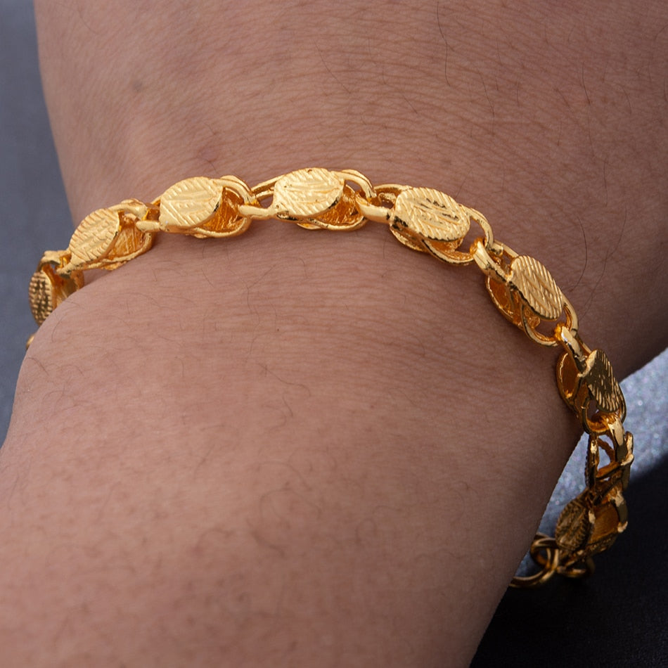 20CM Trendy Gold Color Men Bracelet