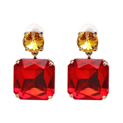 Bling Mixed Color Crystal Drop Earrings for Women