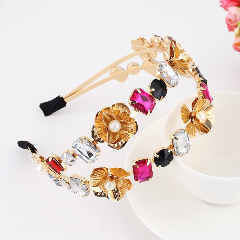 Luxury Baroque Rhinestone Headbands Hair Hoops