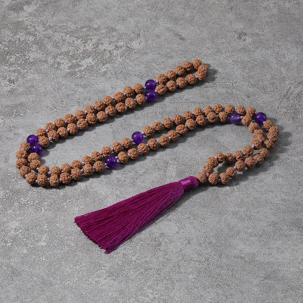 108 Rudraksha Beaded Knotted Necklace