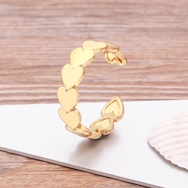 New Trendy Jewelry Open Heart Rings For Women