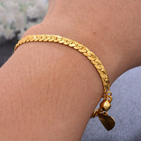 18CM Trendy Chain Gold Colour Bracelet For Men/Women Wedding African bracelet