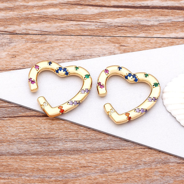 New Design Romantic Sweet Heart Ear Cuff Clip Earrings