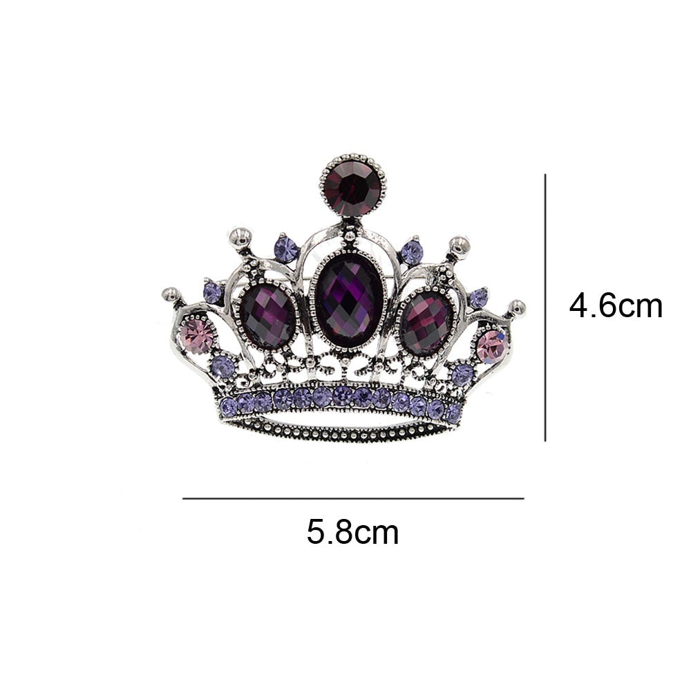 Crystal Crown Brooches For Women