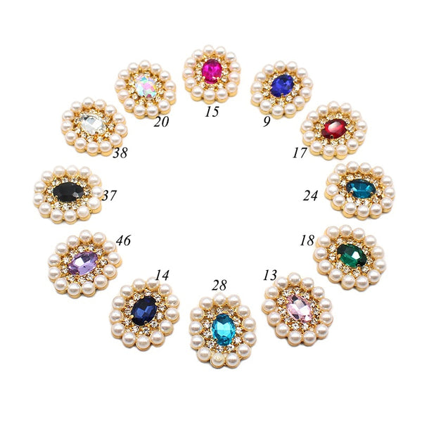 6pcs/lot  Rhinestone for Needlework Sewing Craft Supplies for Clothing Diy  Button