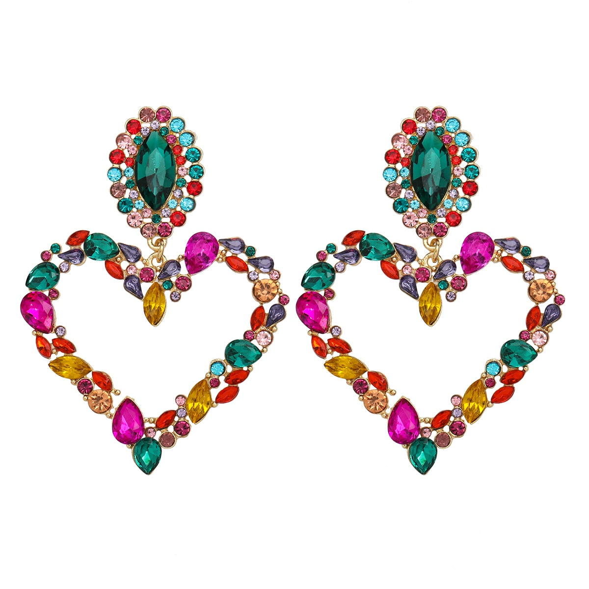 fashion summer new alloy color rhinestone temperament wild earrings