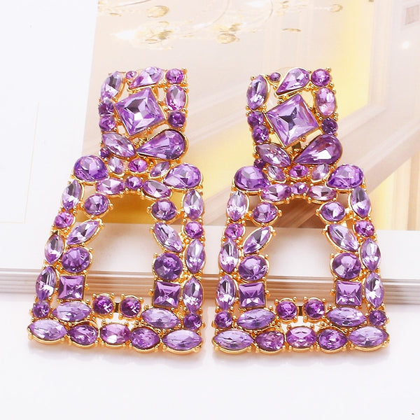 New Design Charm Rhinestone Earrings For Women Cute Trendy Crystal Earrings