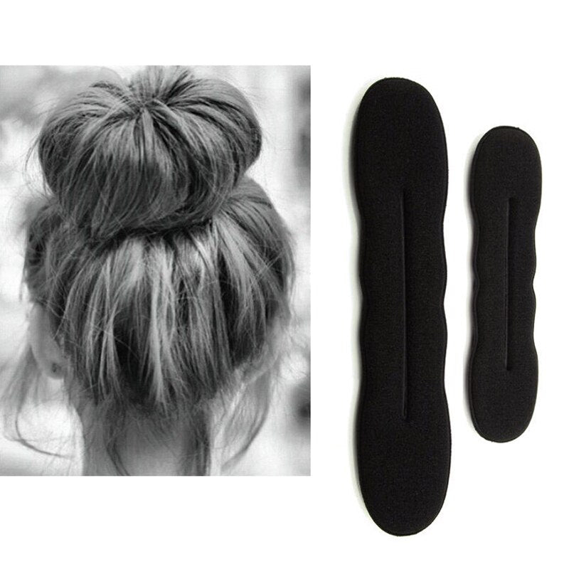 Multi size Sponge Black Hair Styling Donut Bun Curler Maker