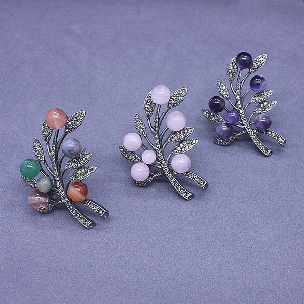 Women Vintage Color/Purple/Pink Fruit Brooch