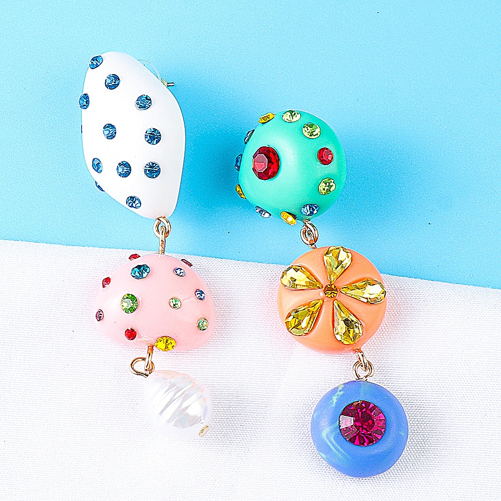 New Arrival Long Colorful Acrylic Irregular Drop Earring