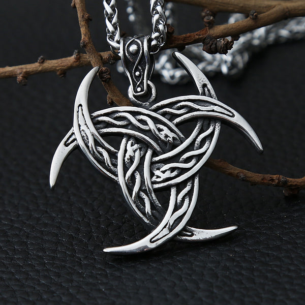 Vintage Viking Odin Knot Necklace Mens Chain Punk Street Nordic Stainless Steel Celtics Knot Necklace