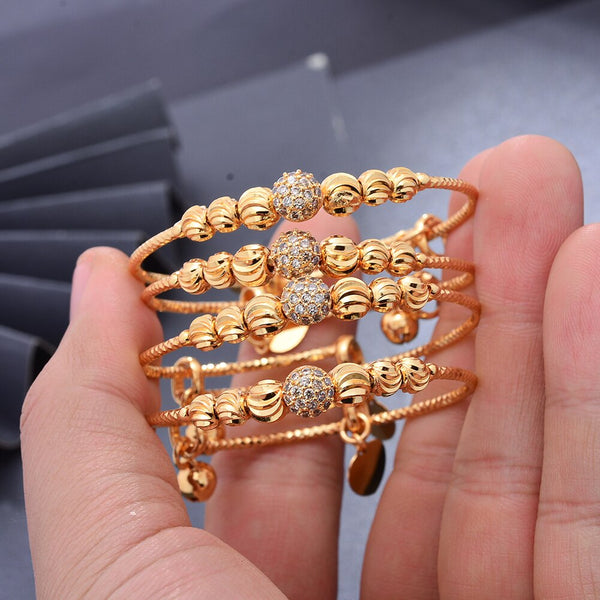 Gold Color Baby Bangles Dubai Jewelry Bracelet With open ring Bangles