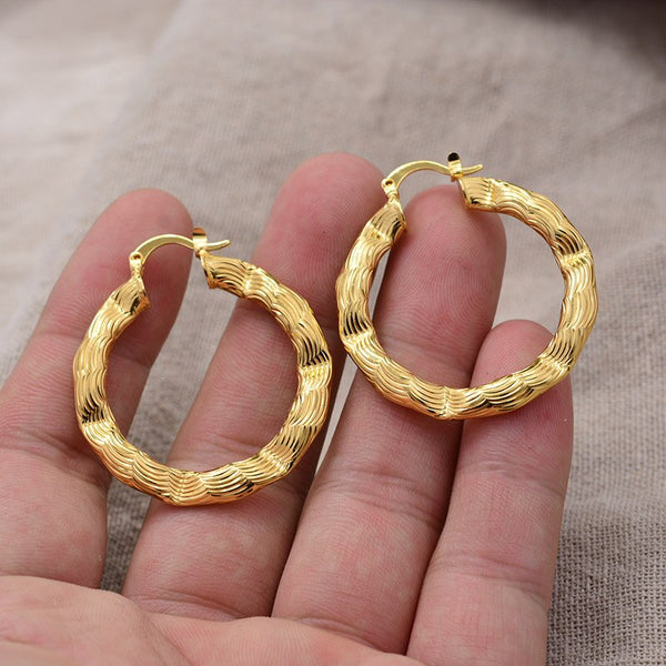 Fashion Dubai Classic distortion  Gold Color Earrings For Women