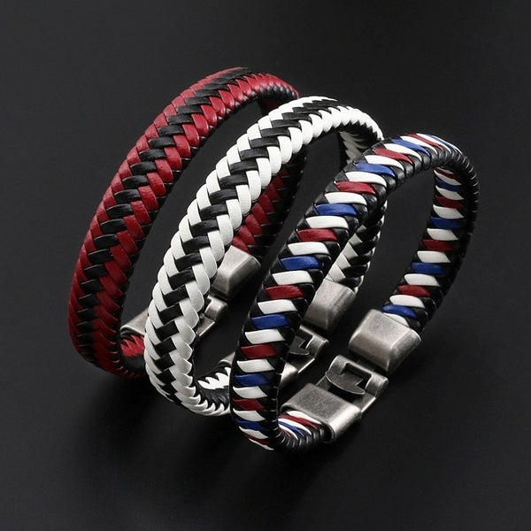 Classic Bracelet Unisex Fashion Jewelry Handmade Colorful Leather Woven Bracelet